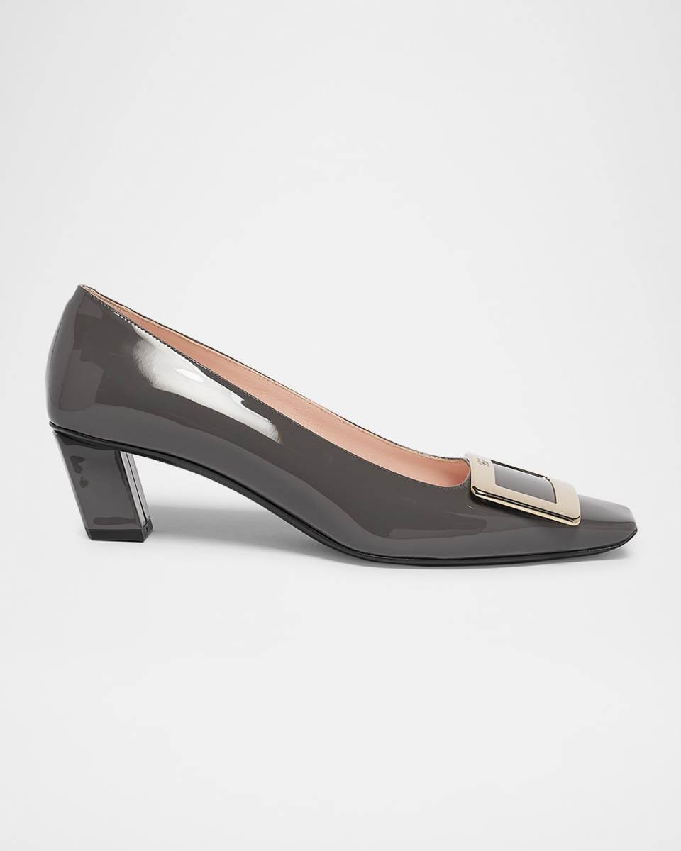 Belle Vivier Patent Buckle Pumps